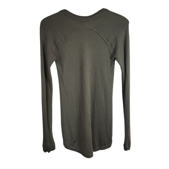 Lululemon Sunshine Coast Sweater Green SZ 4 Long Sleeve Thumbhole Cashmere Blend - Picture 4 of 9